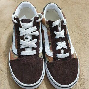 VANS OLD SKOOL Kids 11 Camo Lace Up Suede Sneakers